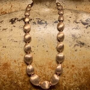 Bronze Milor Italy Necklace Rose Gold Brushed Graduating Beads 21 Inches